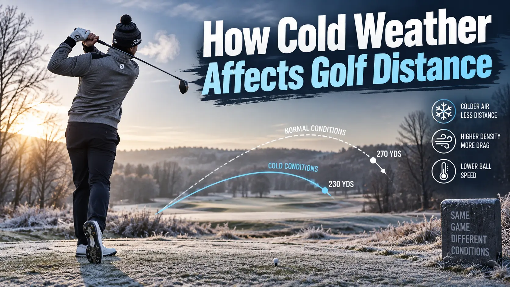 How cold weather affects the golf ball distance