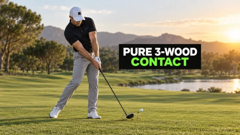 golfer hitting a fairway wood good contact
