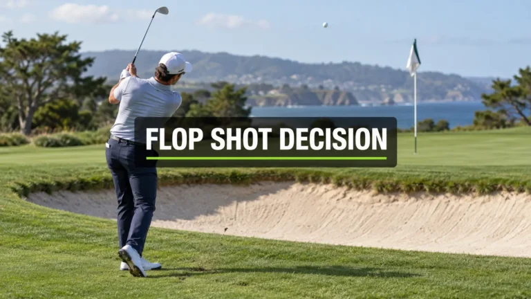 golfer hitting a high flop shot over bunker