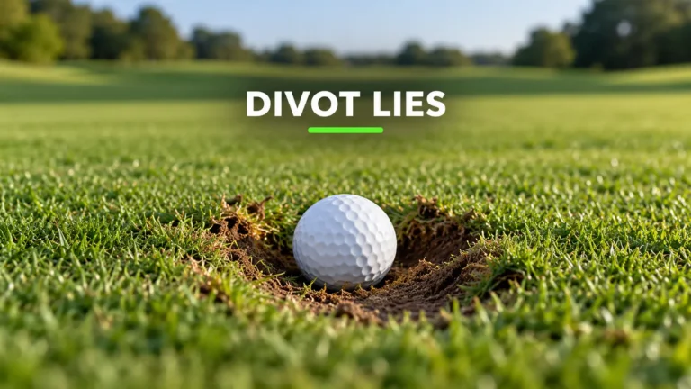 golf ball sitting in a divot