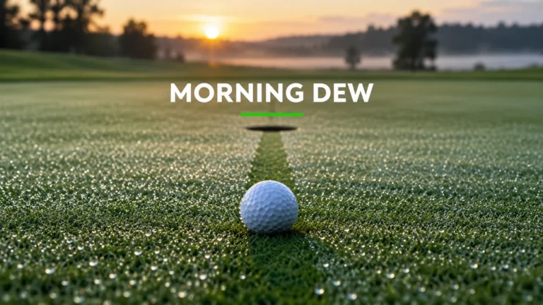 morning dew on a putting green