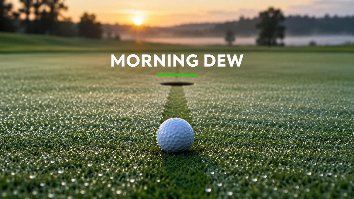 morning dew on a putting green